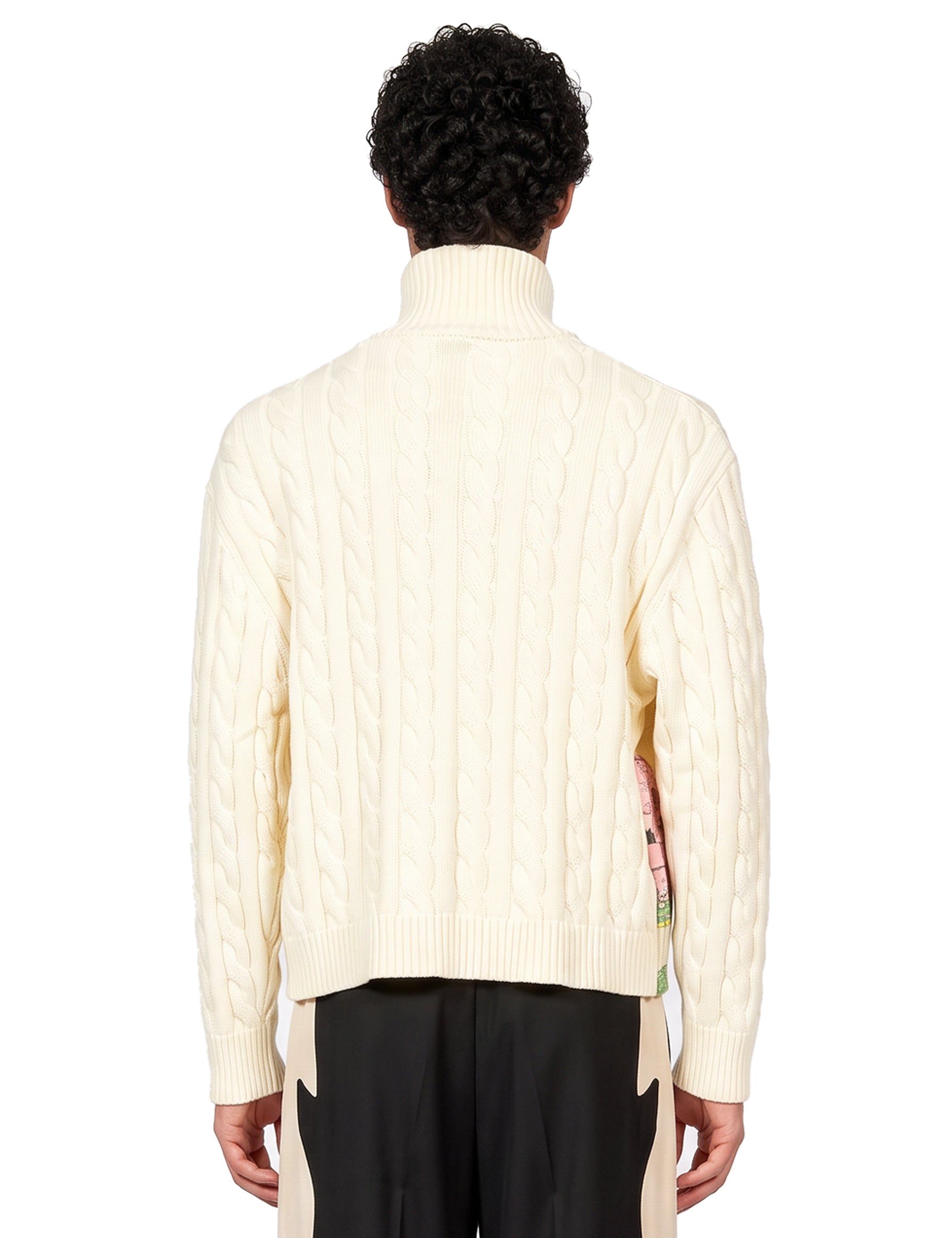 Maglione a collo alto Crime scene in beige 