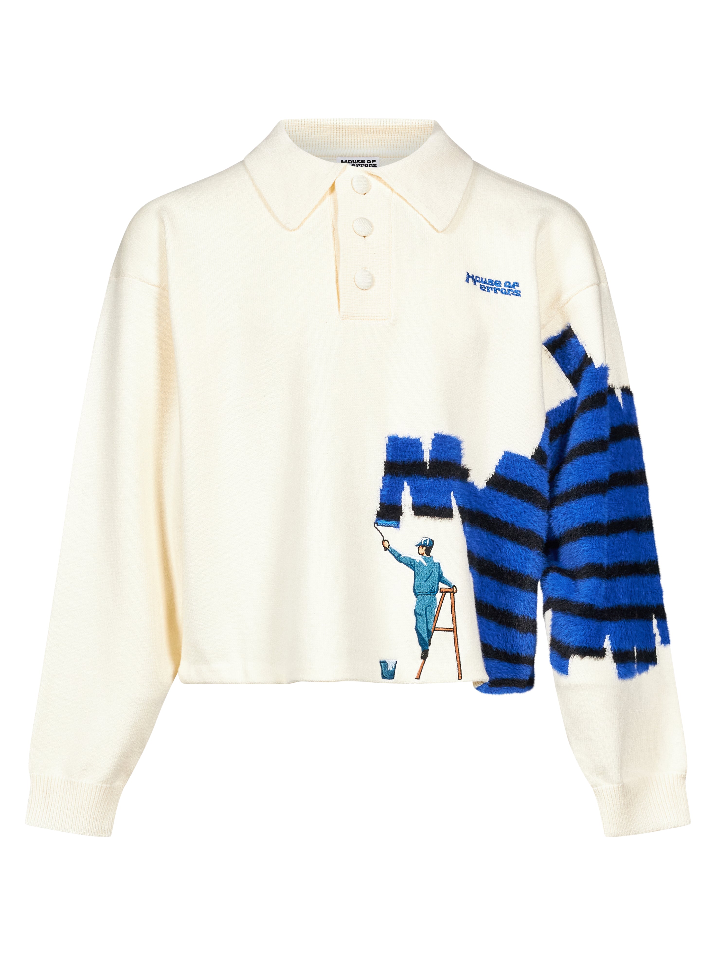 Maglione con ricamo Painter in bianco 