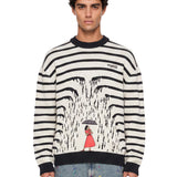 Maglione a righe Rains in bianco e nero 