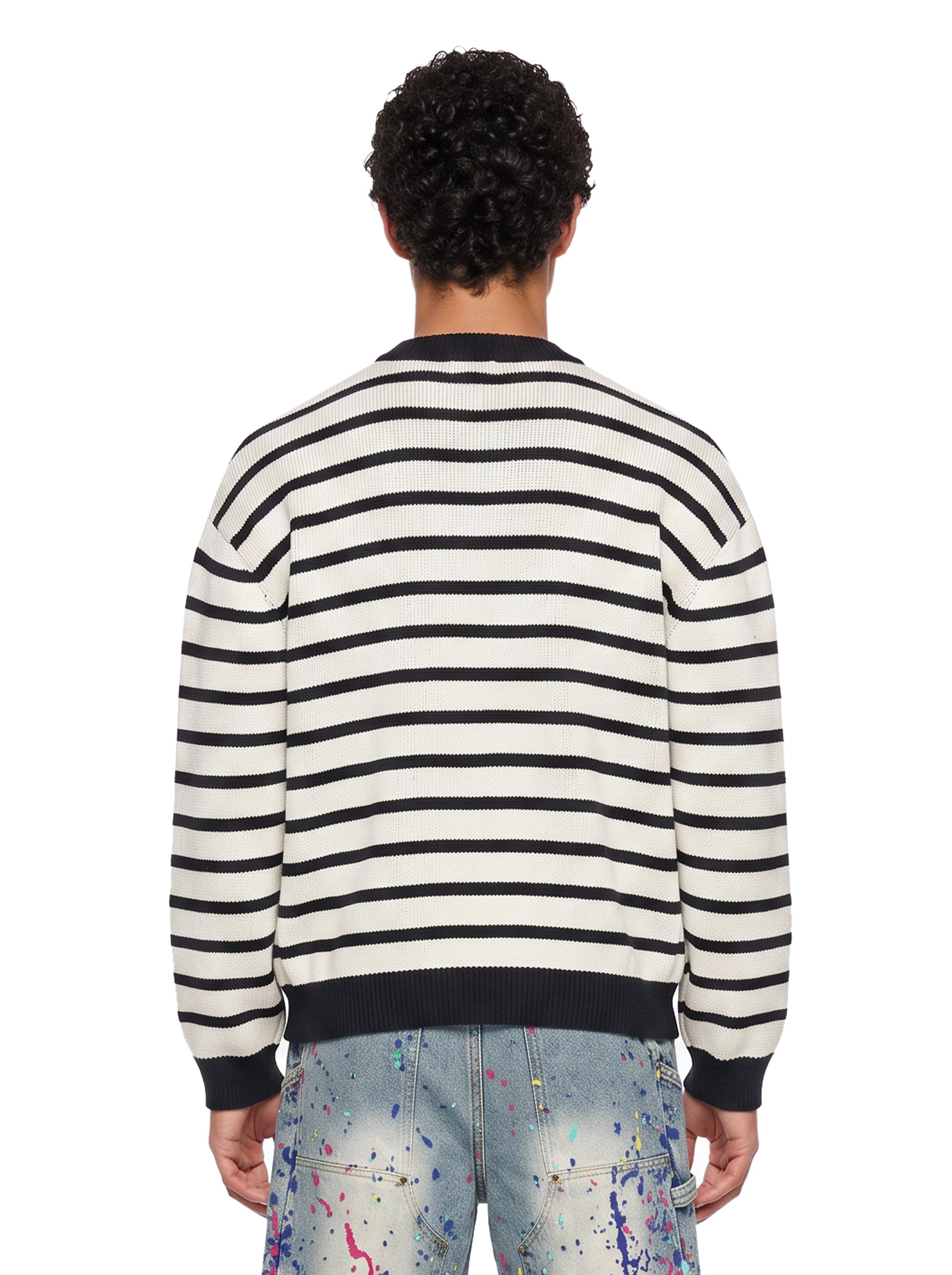 Maglione a righe Rains in bianco e nero 