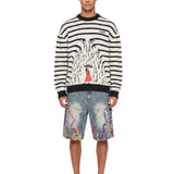 Maglione a righe Rains in bianco e nero 