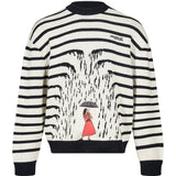 Maglione a righe Rains in bianco e nero 