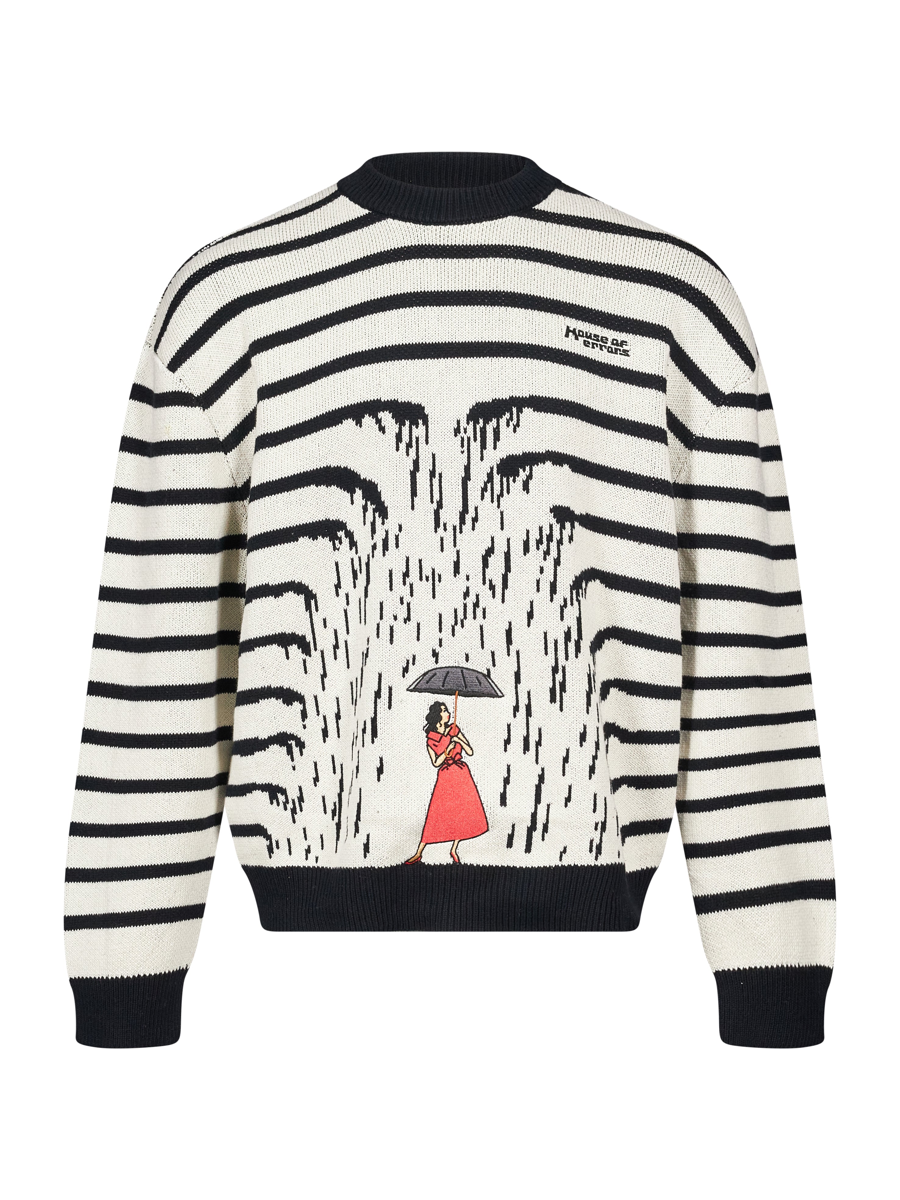 Maglione a righe Rains in bianco e nero 