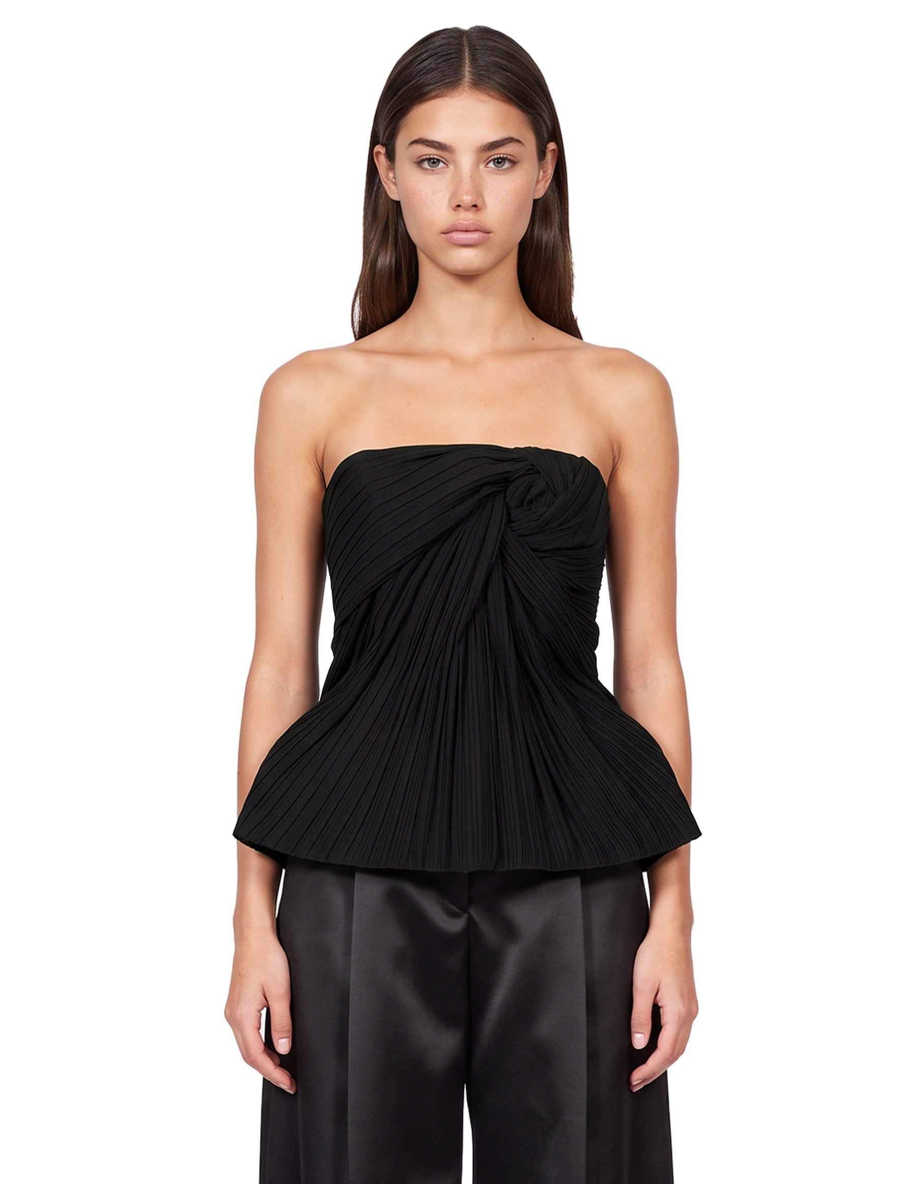 Top con peplum Demea in nero 
