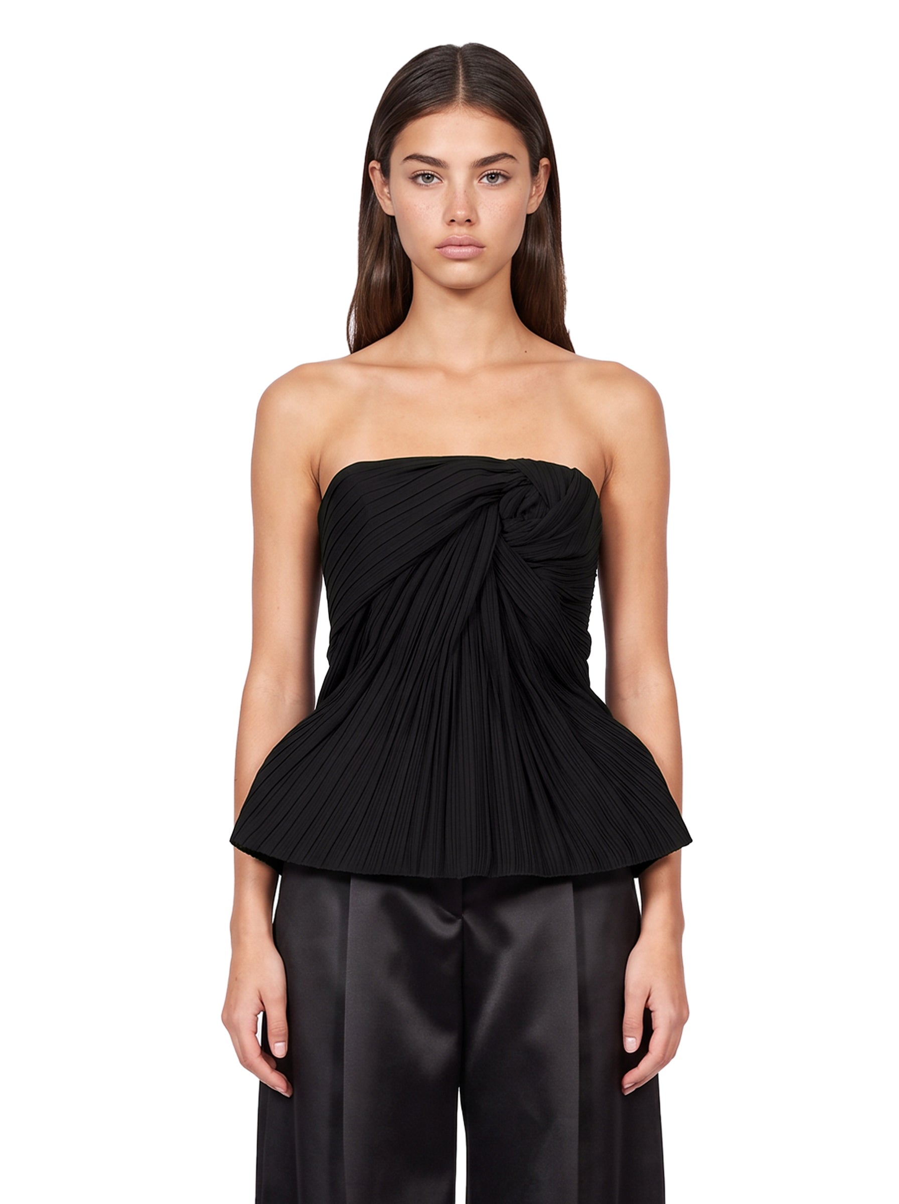 Top con peplum Demea in nero 