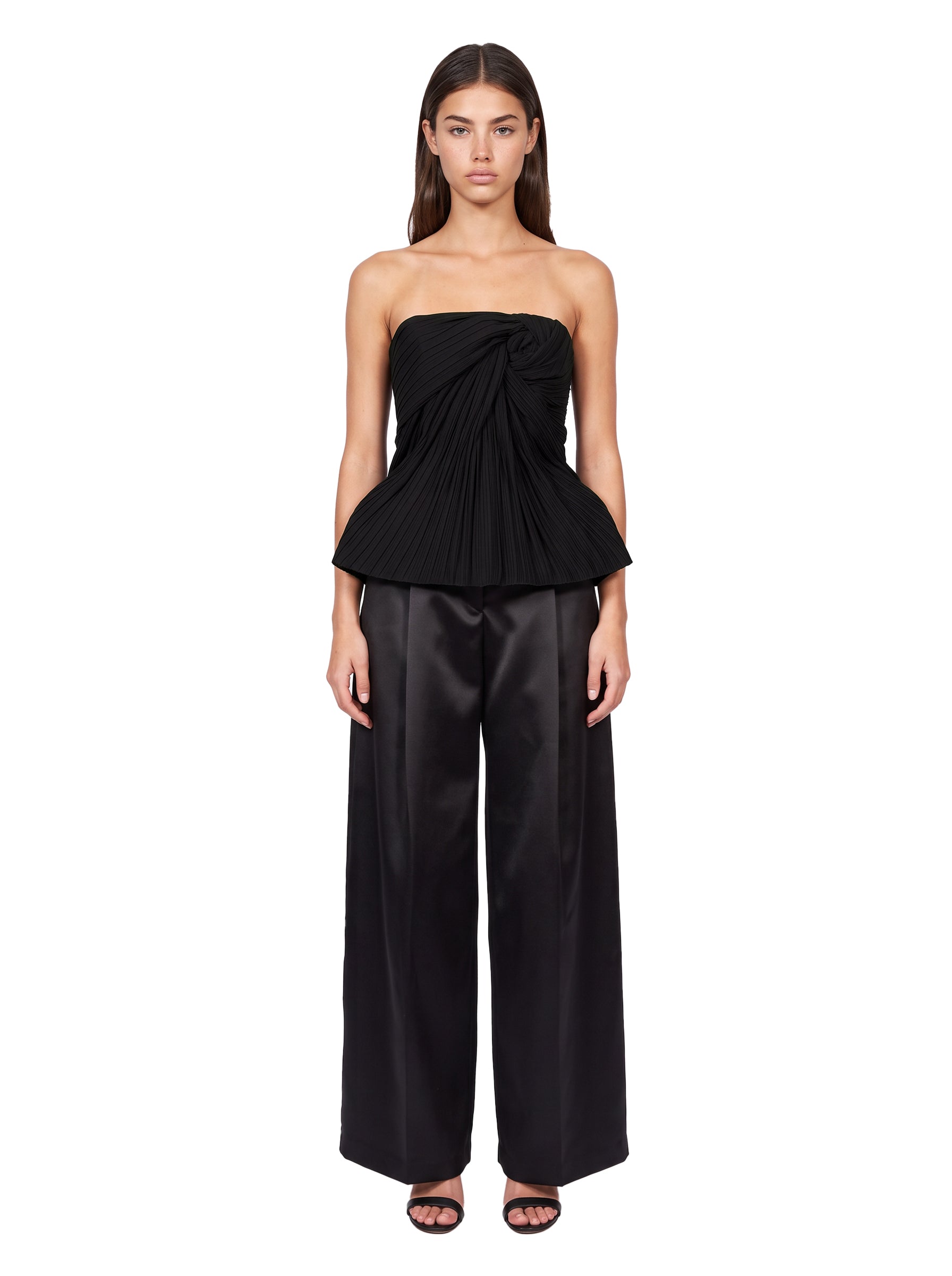 Top con peplum Demea in nero 