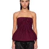 Top peplum Demea in borgogna 