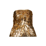 Top Egea in tessto laminato color oro 