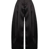 Pantaloni a gamba ampia in seta Egea in nero 