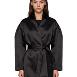 Giacca con design satinato Fahim in nero 