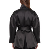 Giacca con design satinato Fahim in nero 