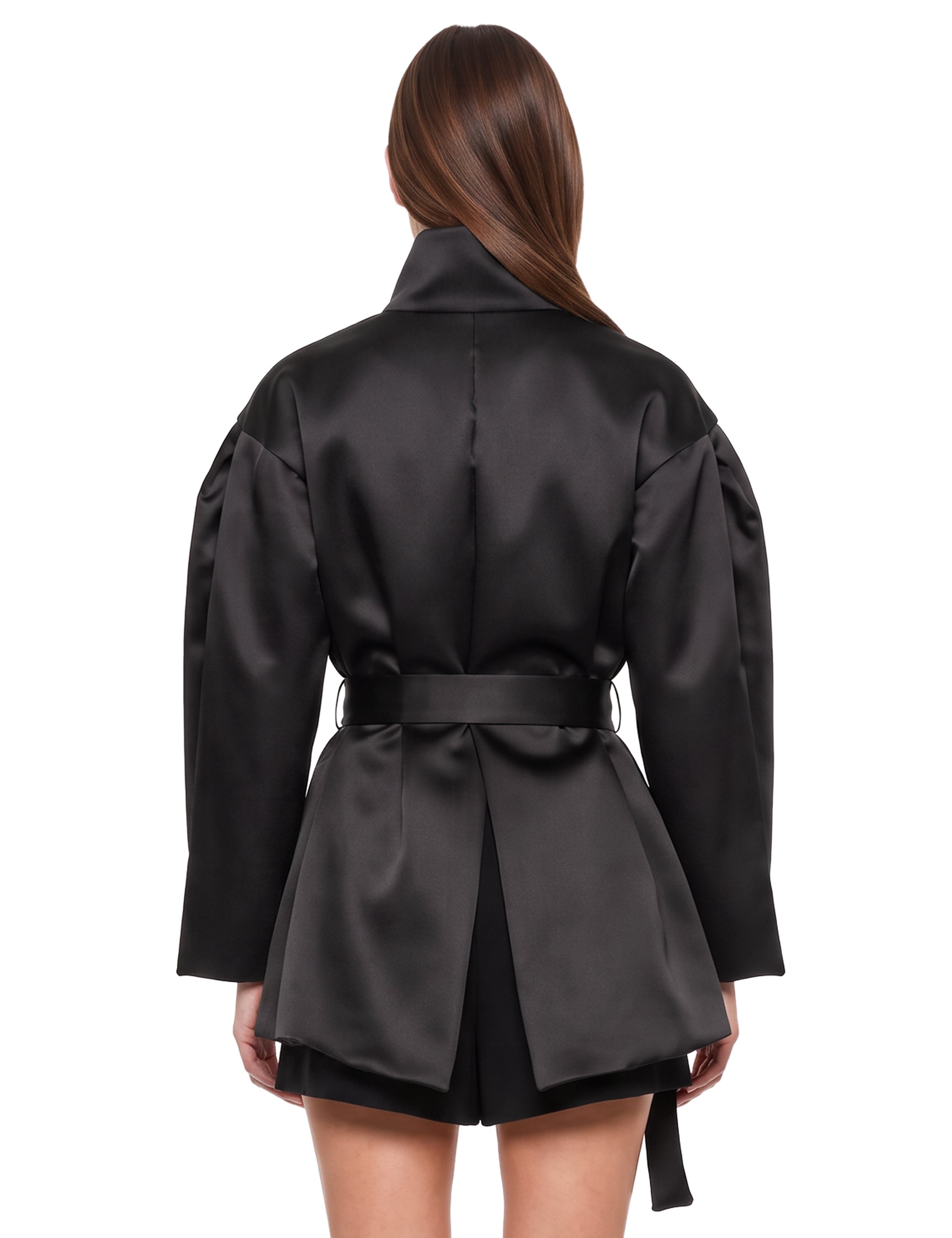 Giacca con design satinato Fahim in nero 