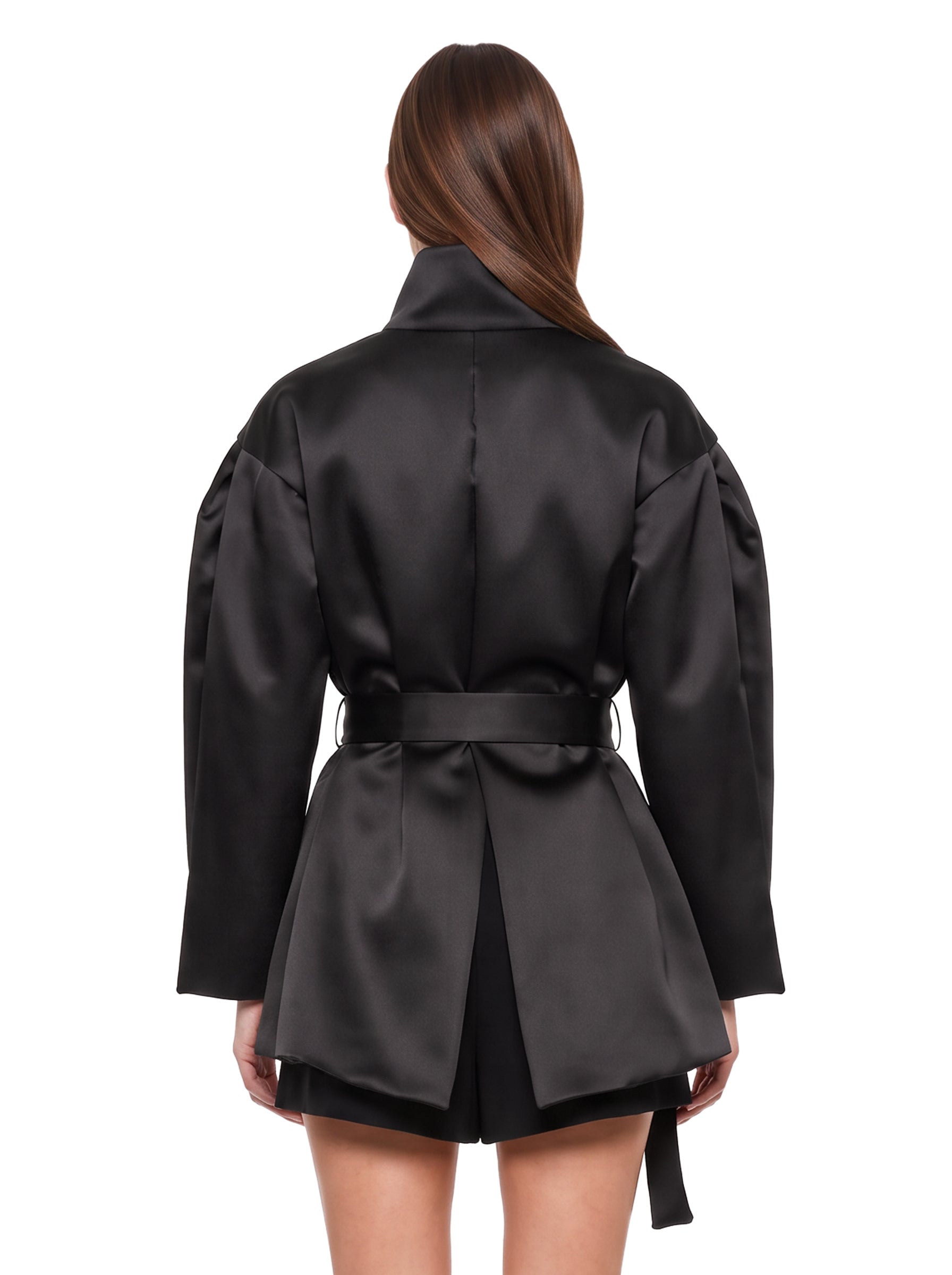 Giacca con design satinato Fahim in nero 