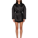 Giacca con design satinato Fahim in nero 