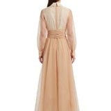 Abito da sera con cintura Iberona in beige 
