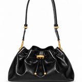 Borsa a secchiello Bon Bon in nero e oro 