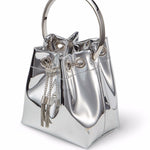 Borsa a secchiello Bon Bon in argento 