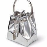 Borsa a secchiello Bon Bon in argento 