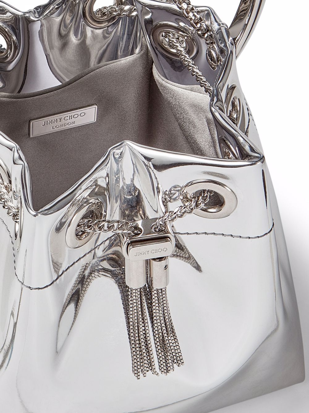Borsa a secchiello Bon Bon in argento 