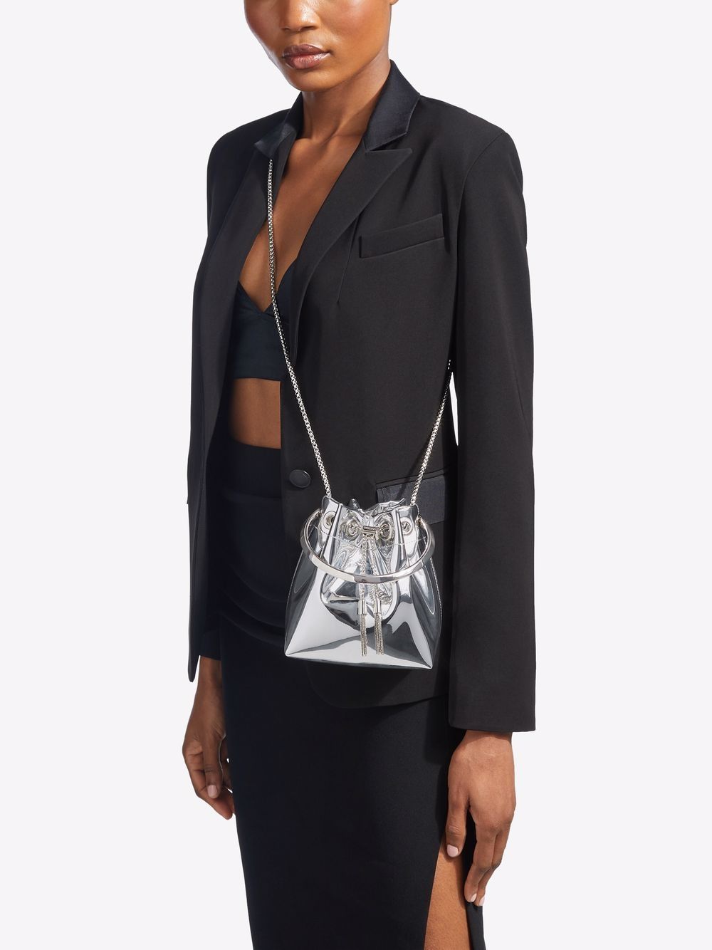 Borsa a secchiello Bon Bon in argento 