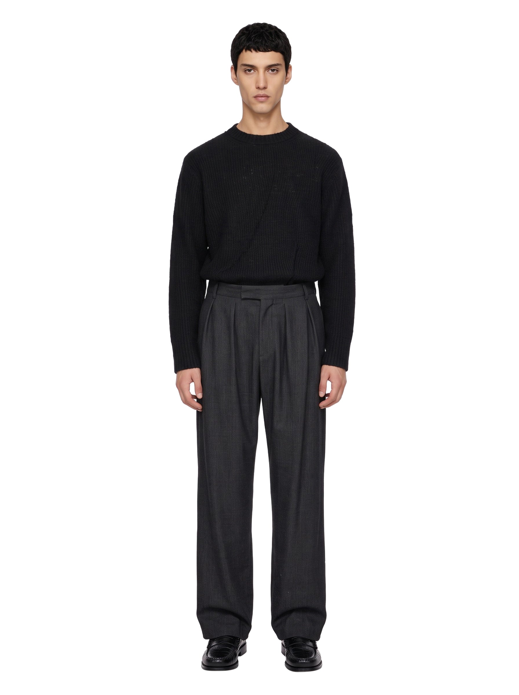 Pantaloni a gamba ampia in grigio antracite 