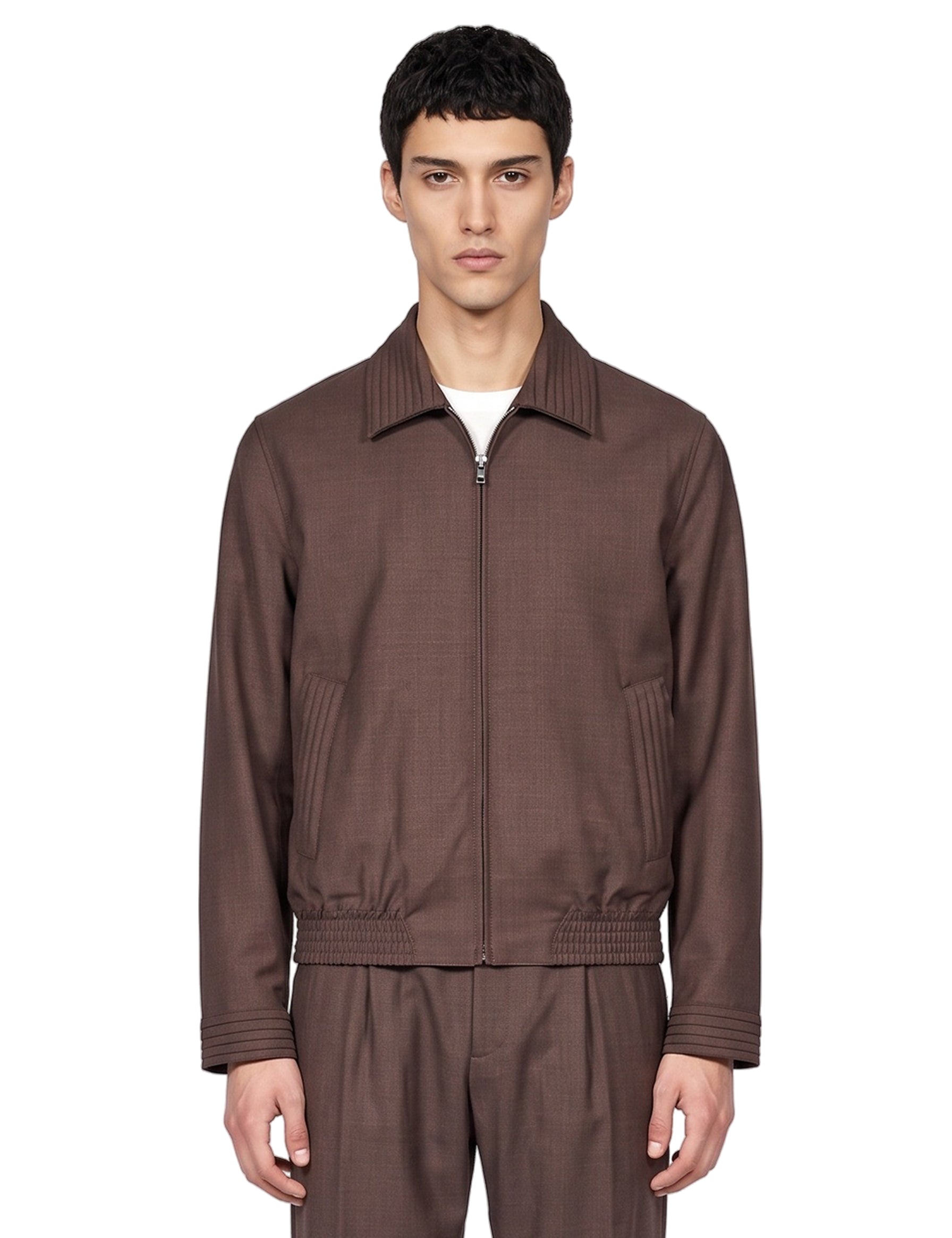 Giacca con zip Nave in marrone 