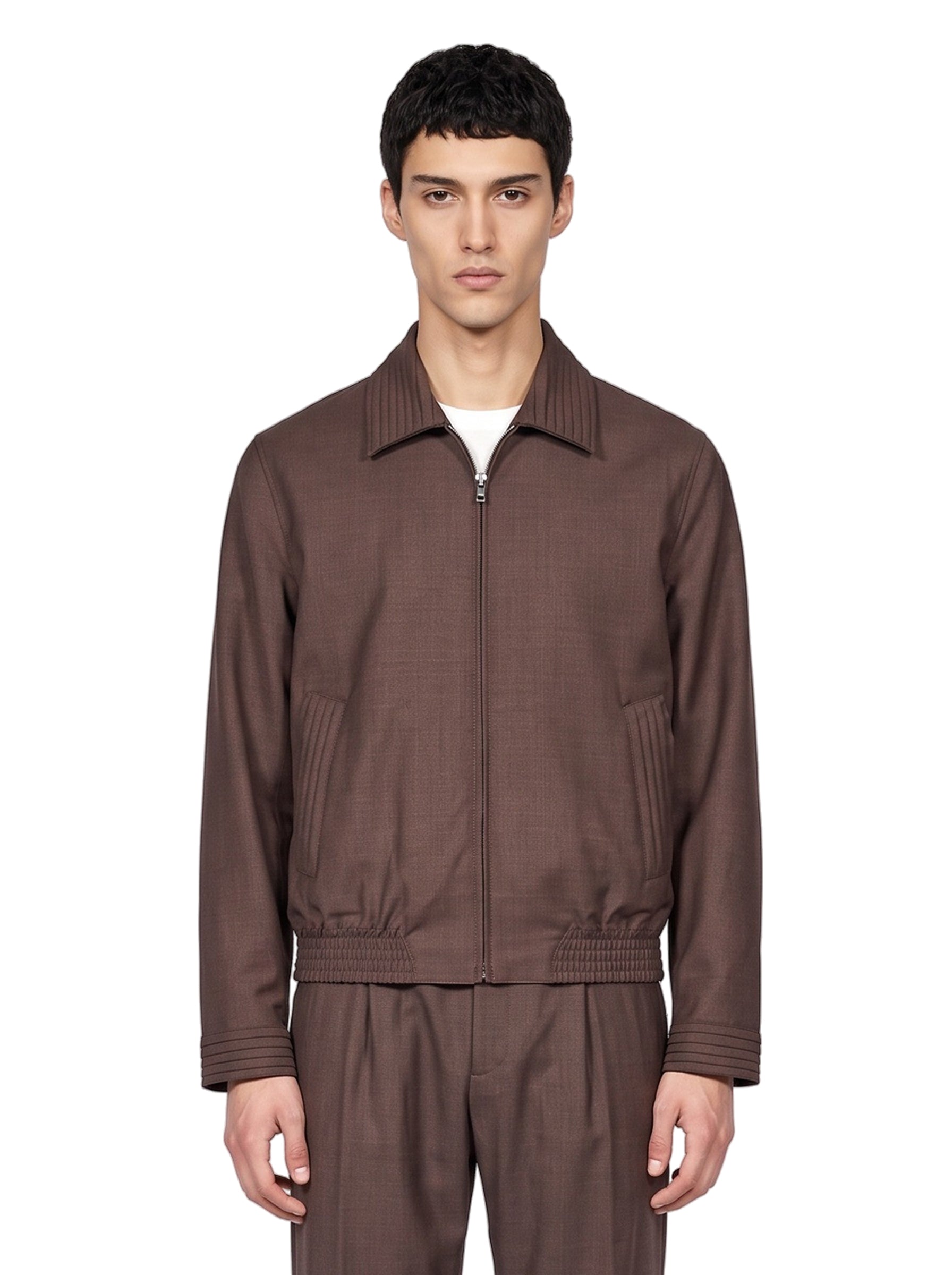 Giacca con zip Nave in marrone 