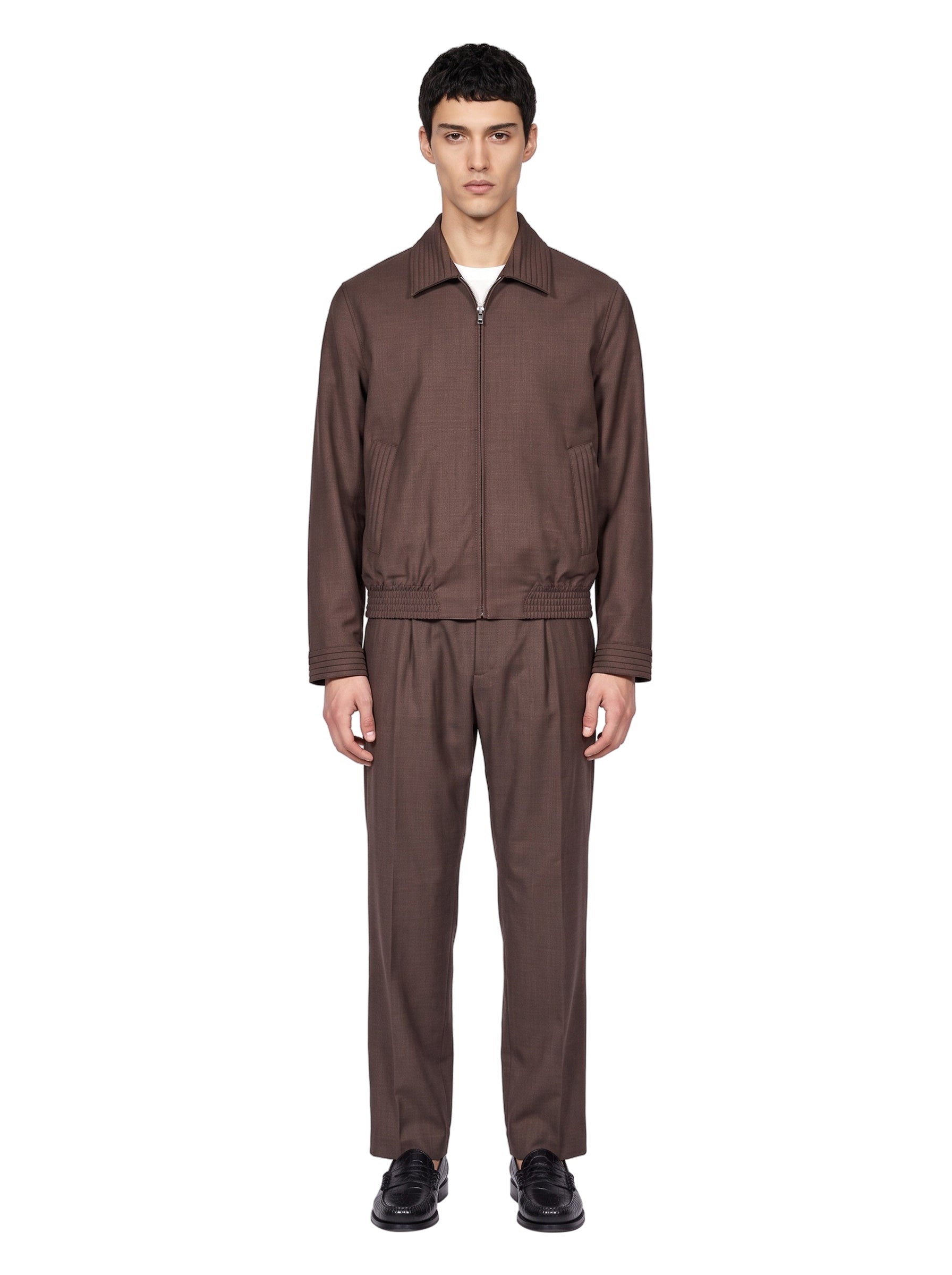 Giacca con zip Nave in marrone 