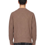 Maglione con collo asimmetrico in marrone 