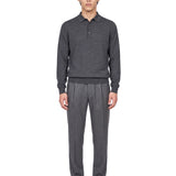 Polo Belper a maniche lunghe in grigio 