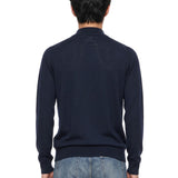 Maglione Harcourt in lana merino blu 