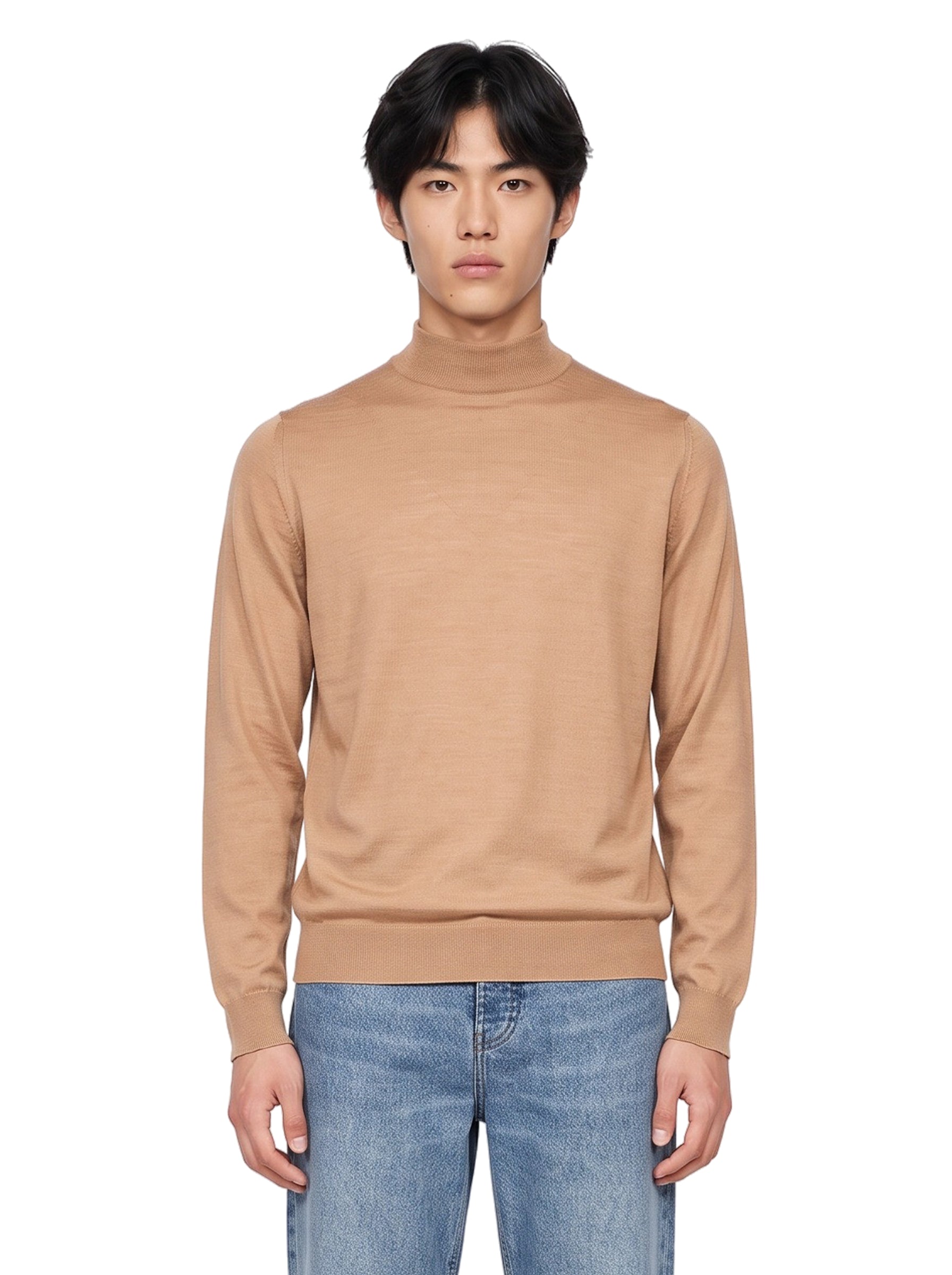 Maglione Harcourt in lana merino beige 