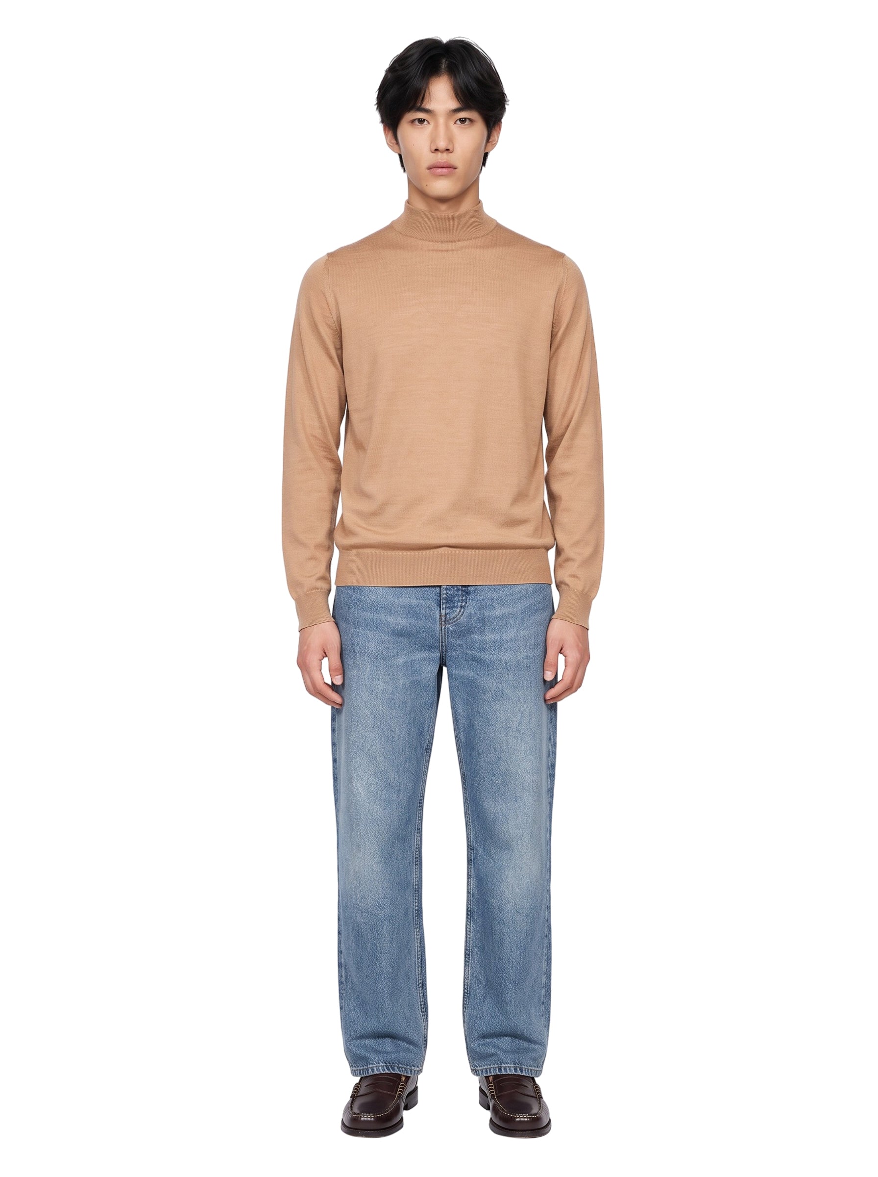 Maglione Harcourt in lana merino beige 
