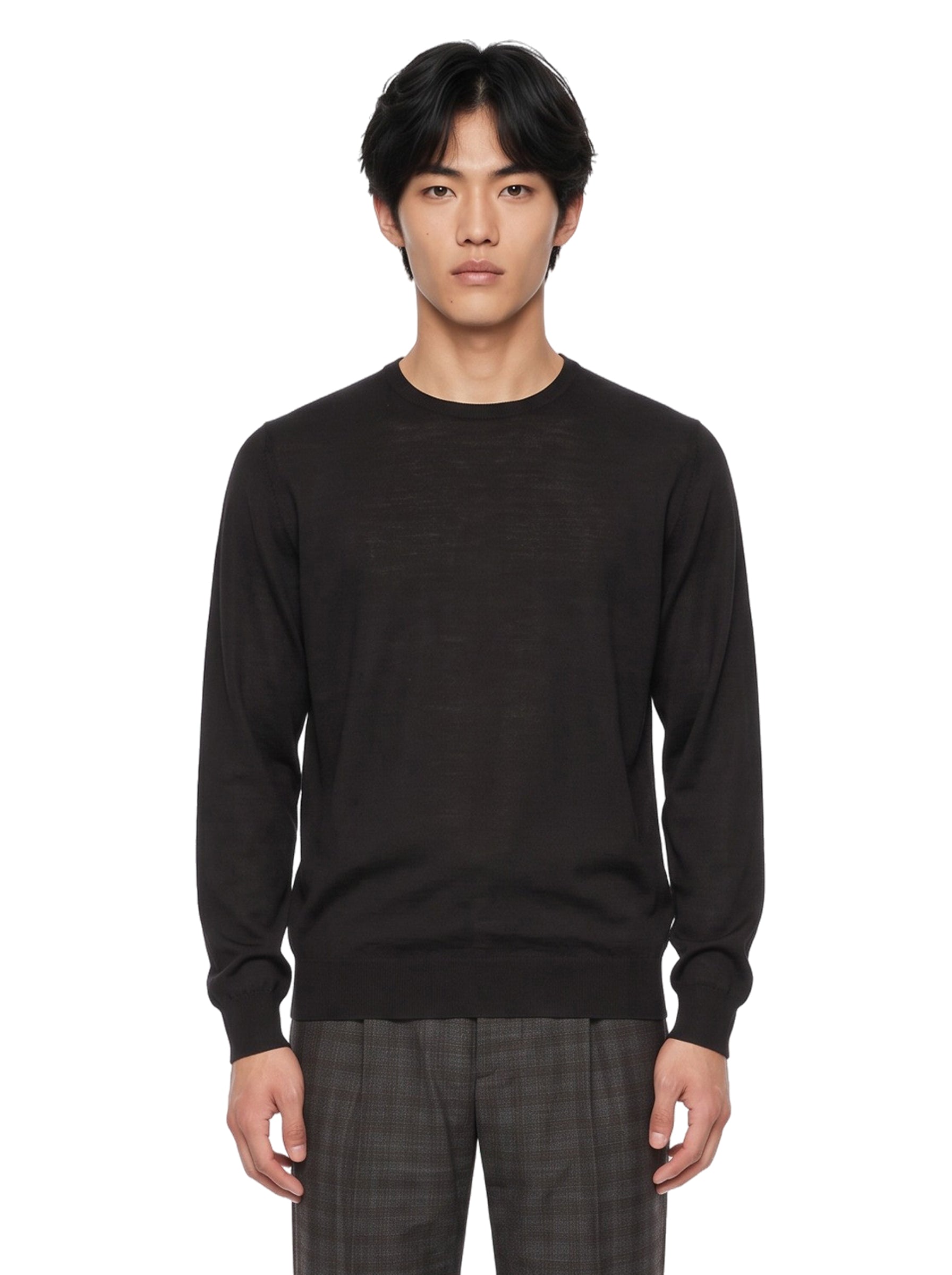 Maglione Lundy in lana merino marrone 