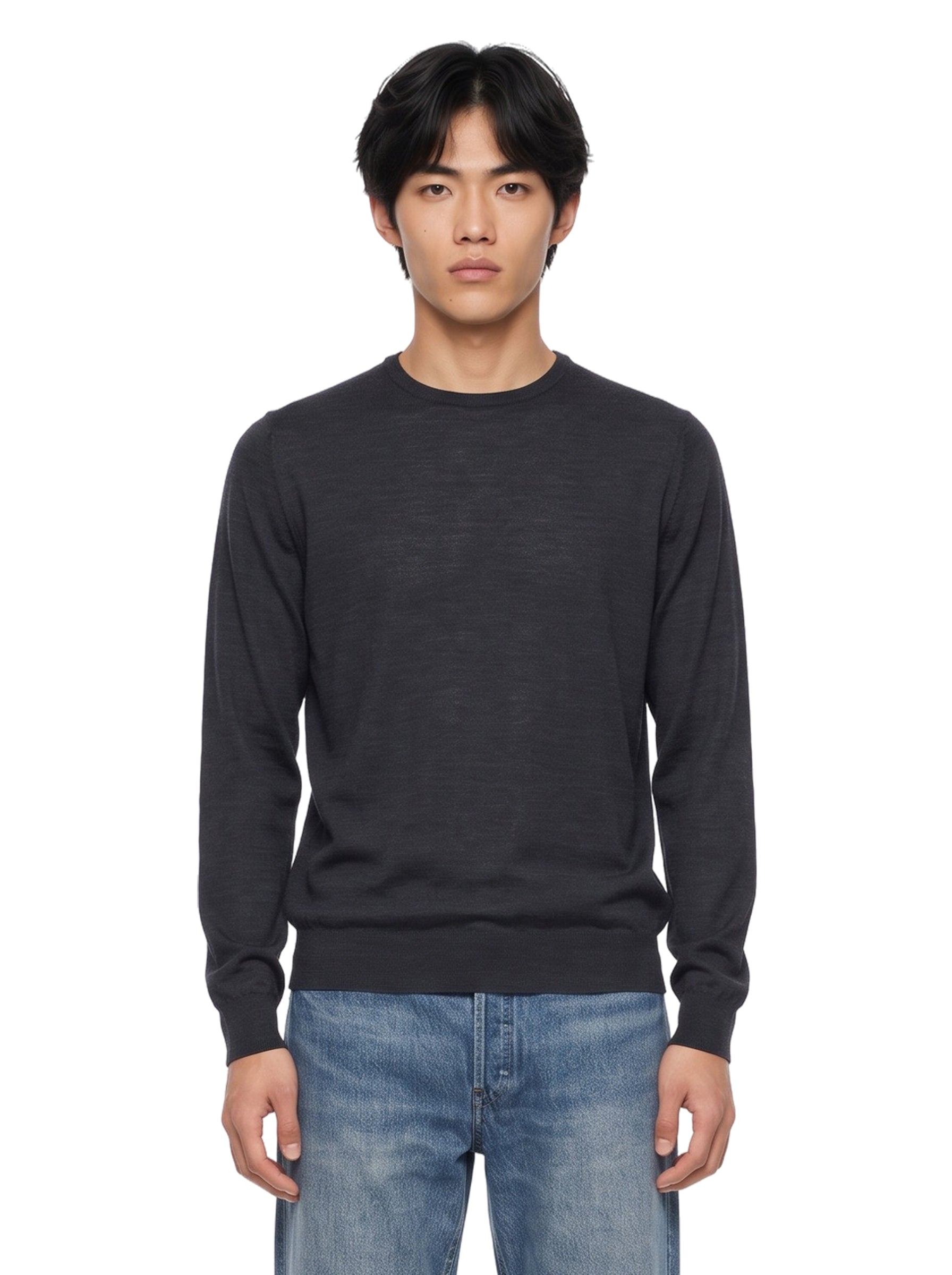 Maglione Lundy in lana merino grigio 