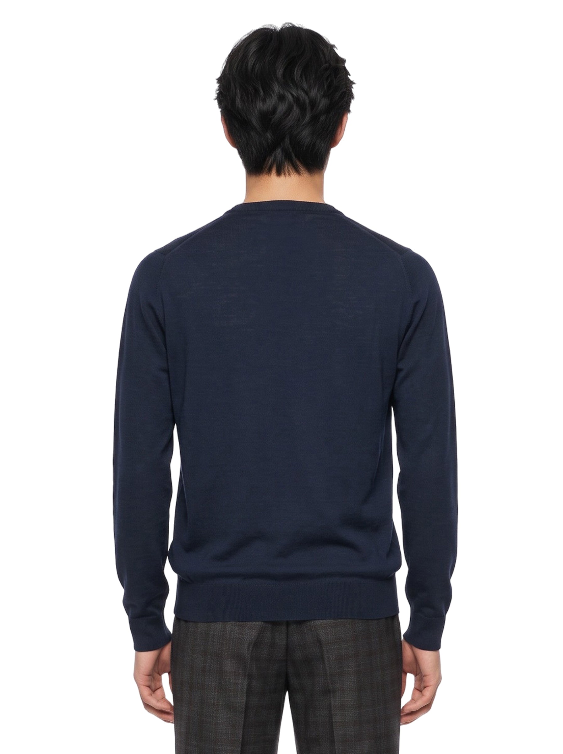 Maglione Lundy in lana merino blu 