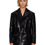 Cappotto corto effetto cocco in  nero 