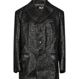 Cappotto corto effetto cracked in nero 