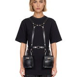 Harness in pelle nero 