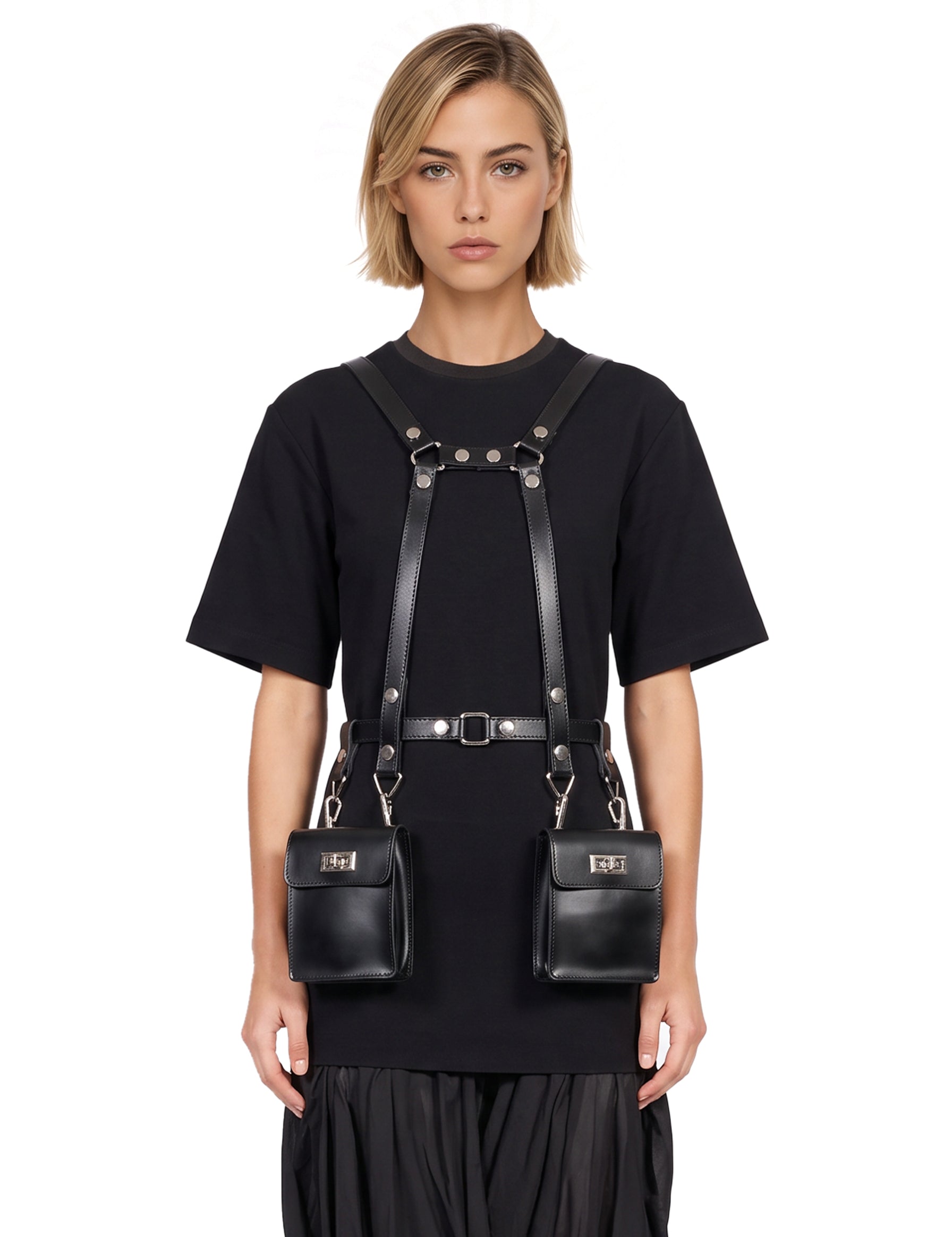 Harness in pelle nero 