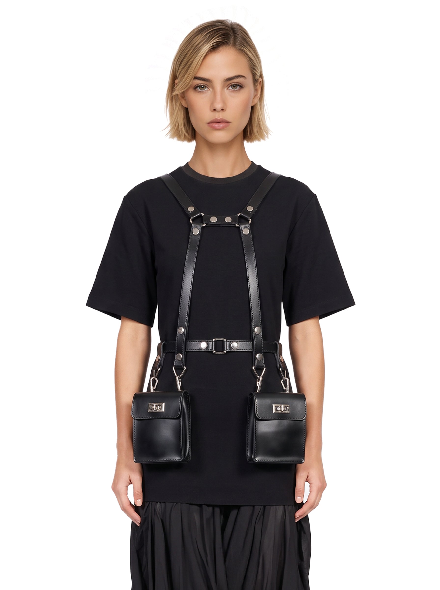 Harness in pelle nero 