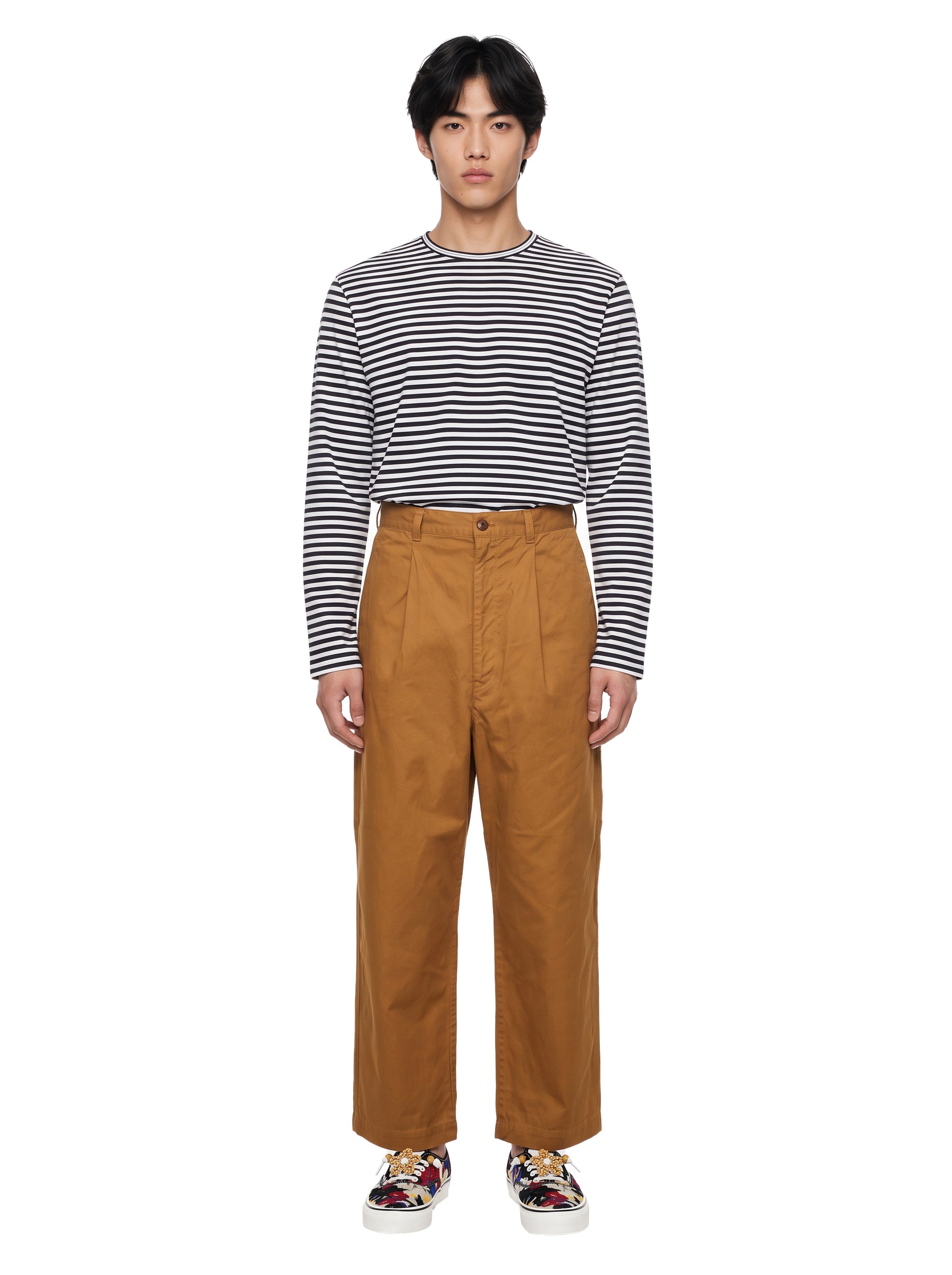 Pantaloni dritti in marrone 