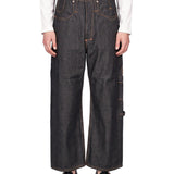 Jeans con cuciture a contrasto in nero 