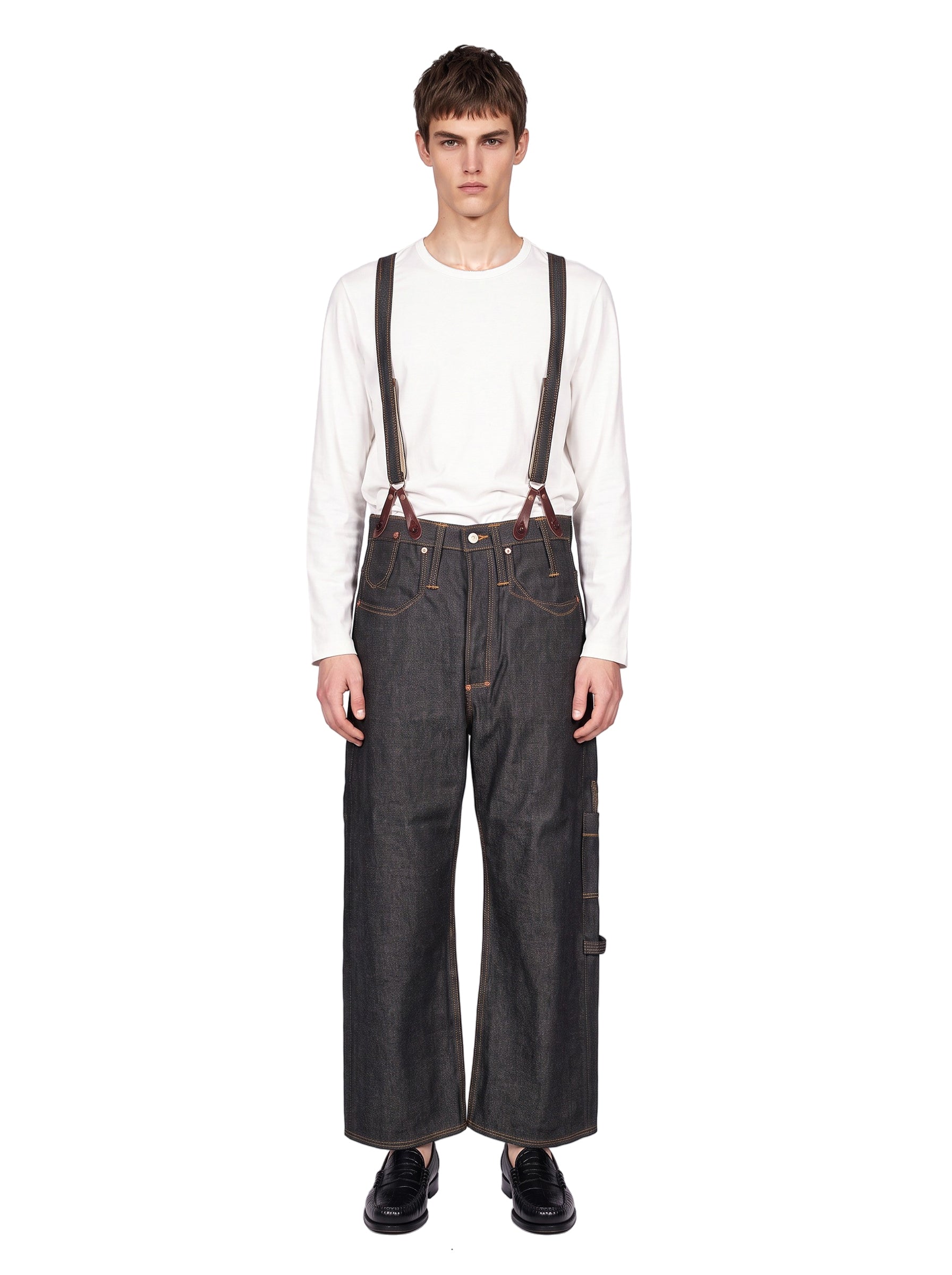 Jeans con cuciture a contrasto in nero 