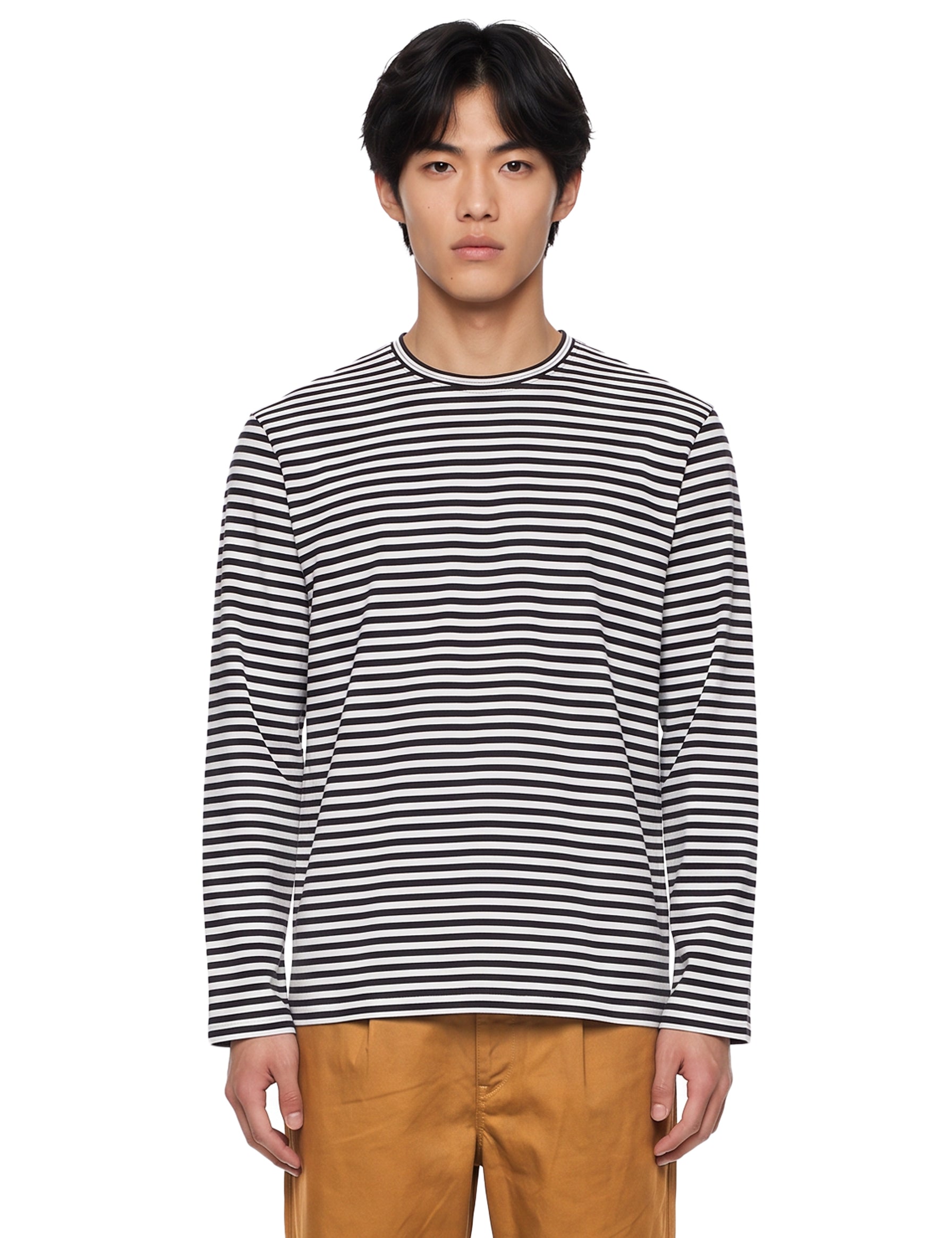 T-shirt manica lunga a righe in blu 