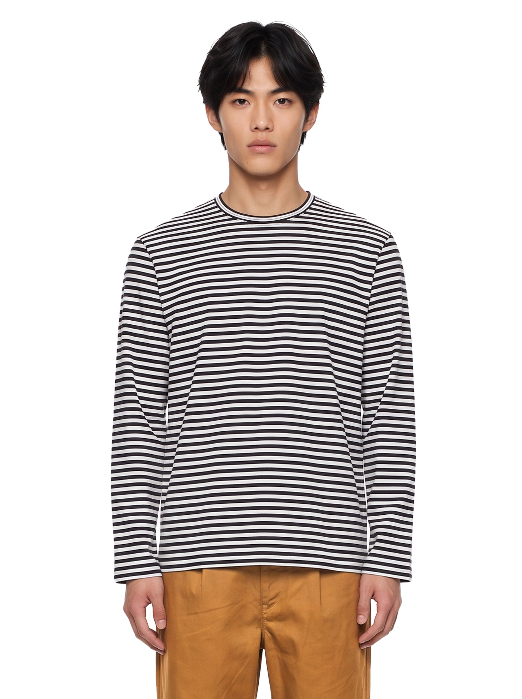 T-shirt manica lunga a righe in blu 