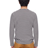 T-shirt manica lunga a righe in blu 