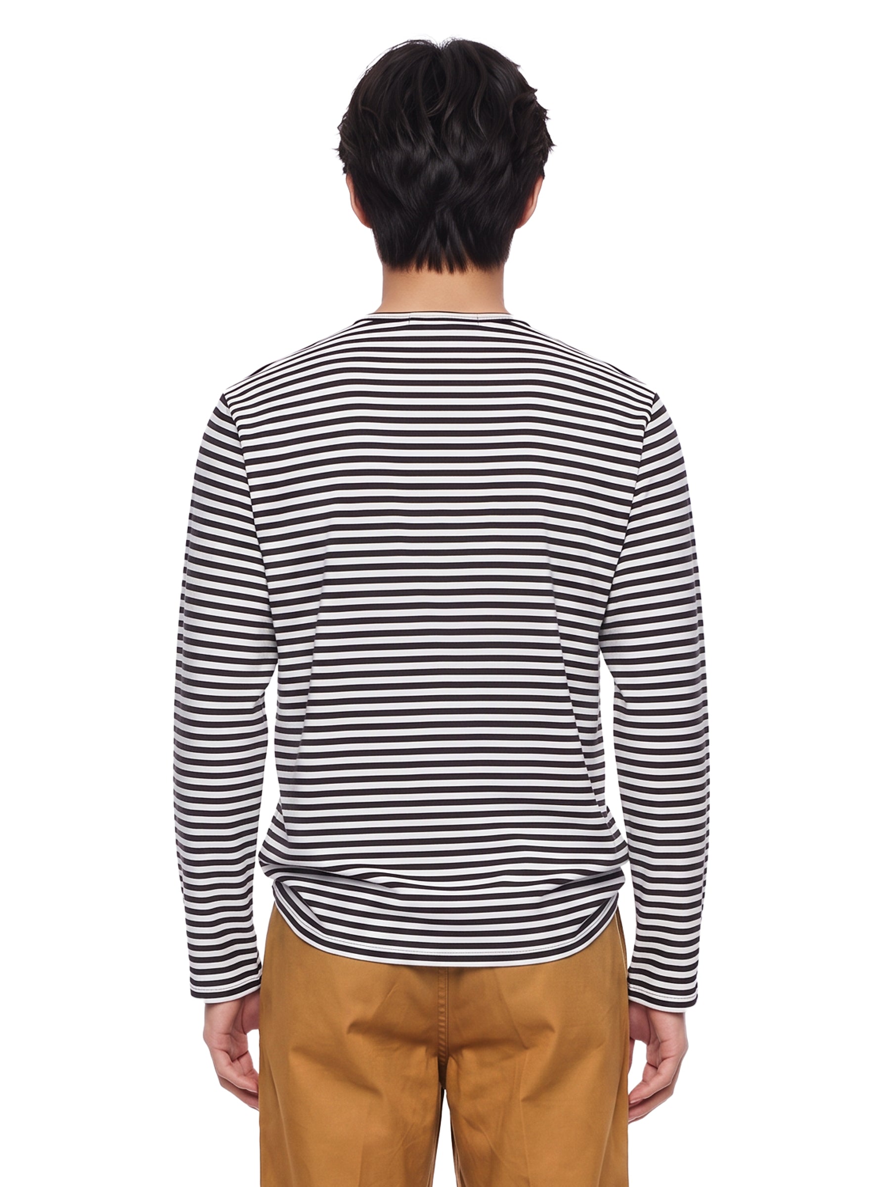 T-shirt manica lunga a righe in blu 