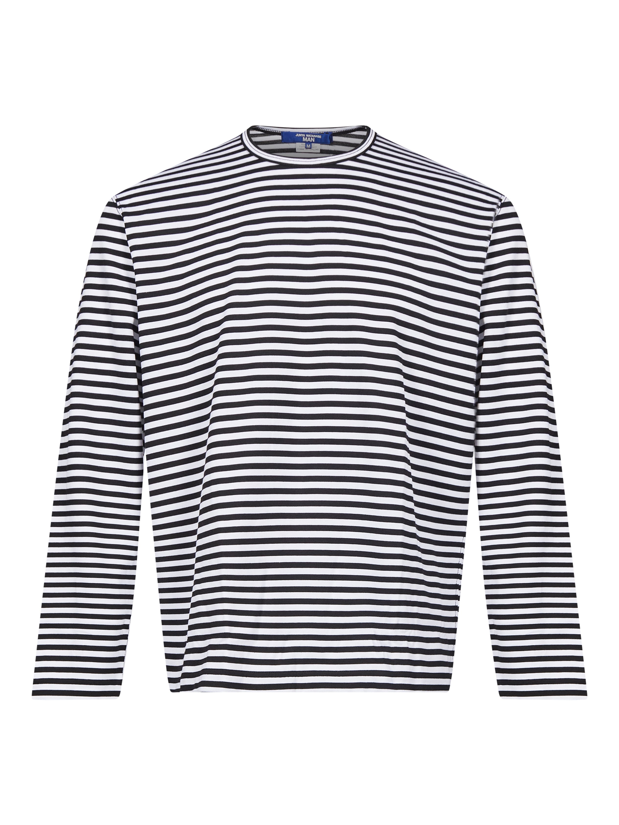 T-shirt manica lunga a righe in blu 