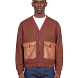 Cardigan a quadri in marrone 